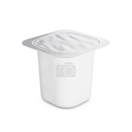 Téléchargez les photos : Une image de tasse de yaourt isolée sur un fond blanc - en image libre de droit