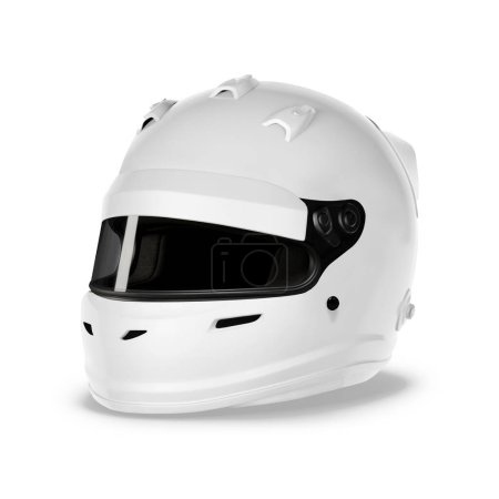 Photo for A White Racing Helmet Mockup image isolated on a white background - Royalty Free Image
