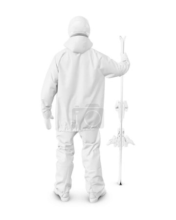 Photo for A White mannequin Skier with Skis image isolated on a white background - Royalty Free Image