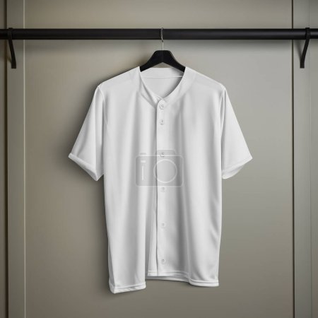 Foto de Una camiseta blanca de béisbol imagen aislada sobre un fondo - Imagen libre de derechos