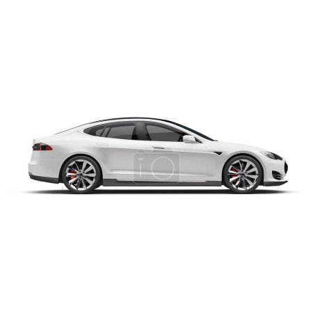 Photo for A image of a white car isolated on a white background - Royalty Free Image