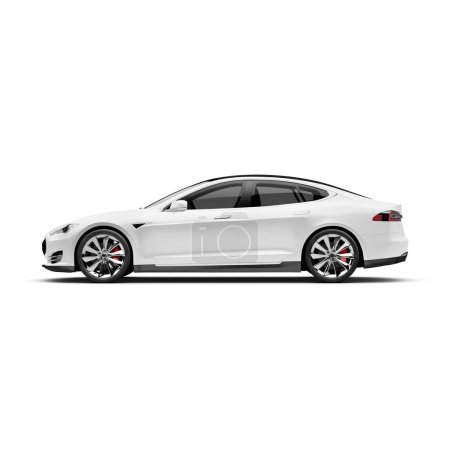 Photo for A image of a white car isolated on a white background - Royalty Free Image