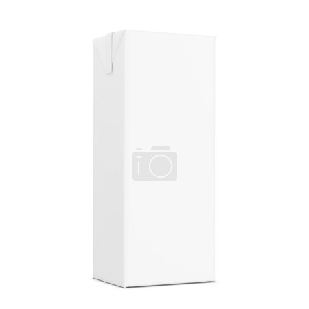 Foto de Una imagen de un paquete de caja de jugo en blanco aislado sobre un fondo blanco - Imagen libre de derechos