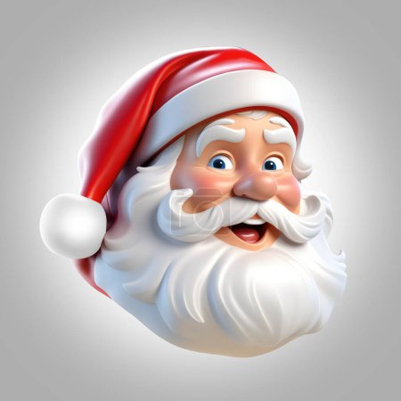 Téléchargez les photos : Une image 3D de la tête du Père Noël - en image libre de droit