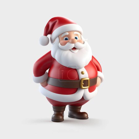 Téléchargez les photos : Une image 3D du Père Noël isolée sur un fond blanc - en image libre de droit