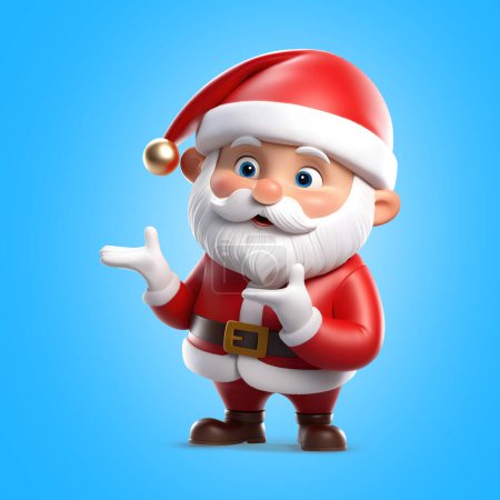 Photo for A santa claus 3D image isolated on a blue background - Royalty Free Image