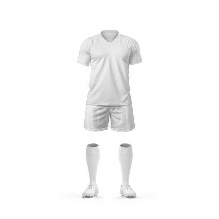 Téléchargez les photos : Une image d'un uniforme de joueur de rugby avec un col d'insertion isolé sur un fond blanc - en image libre de droit