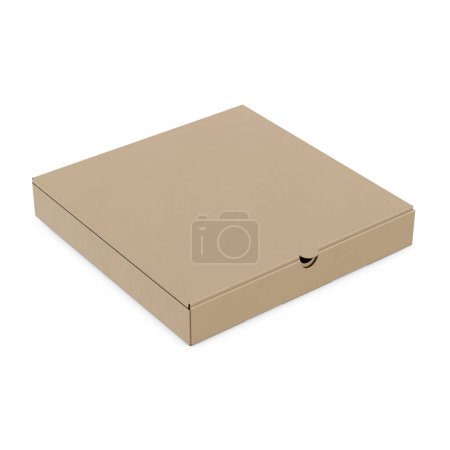 Foto de Una imagen de una caja de pizza aislada sobre un fondo blanco - Imagen libre de derechos