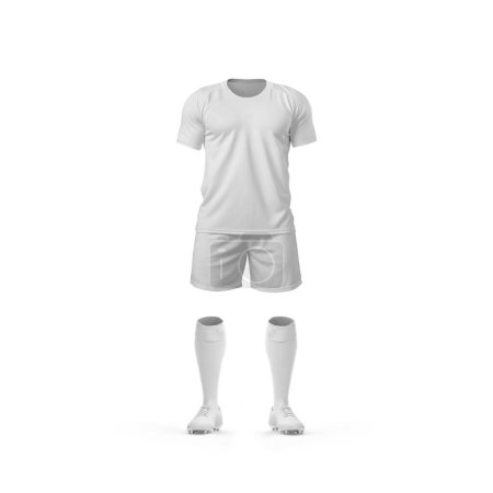 Téléchargez les photos : Une image d'un uniforme de joueur de rugby avec un col rond isolé sur un fond blanc - en image libre de droit