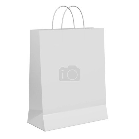 Foto de Una imagen de una bolsa de papel aislada sobre un fondo blanco - Imagen libre de derechos