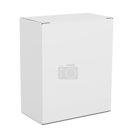 Téléchargez les photos : Une image d'une boîte en papier blanc isolée sur un fond blanc - en image libre de droit
