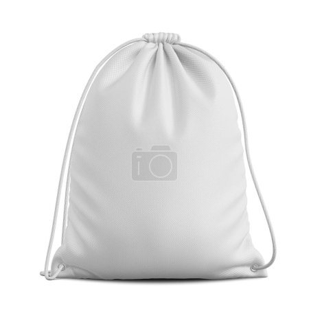Téléchargez les photos : Une image d'un sac de gym blanc isolé sur un fond blanc - en image libre de droit