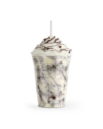 Téléchargez les photos : Une image d'un café glacé au chocolat isolé sur un fond blanc - en image libre de droit