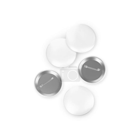 Photo for An image of a White Button Pins isolated on a white background - Royalty Free Image