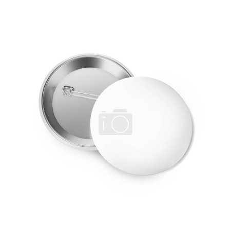 Photo for An image of a White Button Pins isolated on a white background - Royalty Free Image