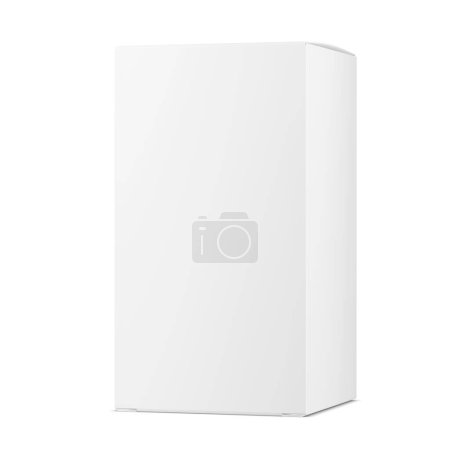 Téléchargez les photos : Une image d'une boîte en papier blanc isolée sur un fond blanc - en image libre de droit