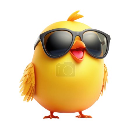 Téléchargez les photos : Emoji d'un bébé poussin avec des lunettes de soleil - en image libre de droit