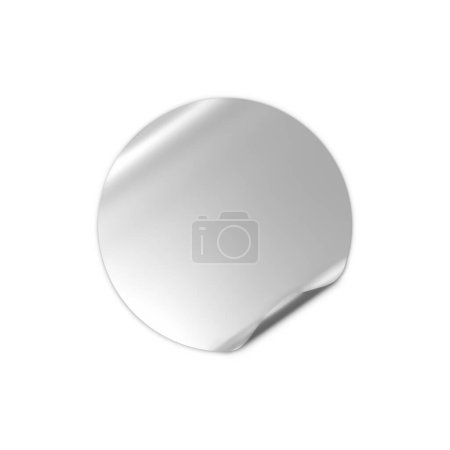 Foto de Una imagen de una pegatina metálica redonda aislada sobre un fondo blanco - Imagen libre de derechos