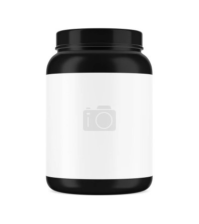 Photo for A image of a Protein Jar white label isolated on a white background - Royalty Free Image