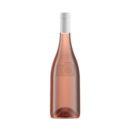 Foto de Una imagen de una botella de vino rosa aislada sobre un fondo blanco - Imagen libre de derechos