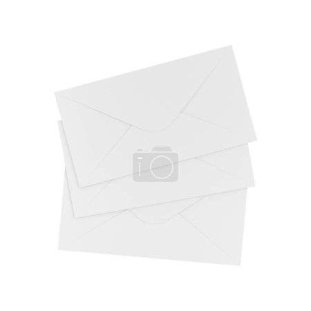 Téléchargez les photos : Une image d'une enveloppe blanche isolée sur un fond blanc - en image libre de droit