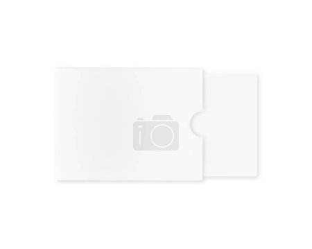 Foto de Una imagen de una tarjeta de regalo blanca en la cubierta del cartón aislado sobre un fondo blanco - Imagen libre de derechos