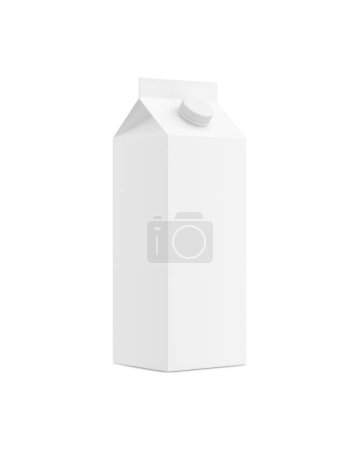 Téléchargez les photos : Une image d'un carton de lait blanc isolé sur un fond blanc - en image libre de droit