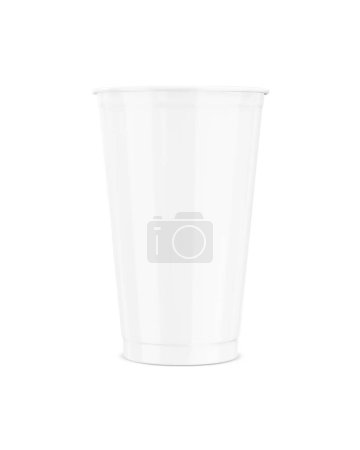 Photo for An image of a White Plastic Soda Cup isolated on a white background - Royalty Free Image