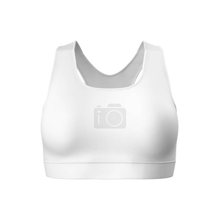 Foto de Una imagen de una camiseta de fitness para mujer blanca aislada sobre un fondo blanco - Imagen libre de derechos