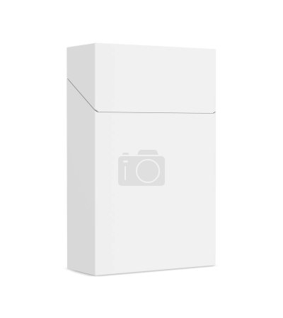 Foto de Una imagen de un paquete de cigarrillos blanco aislado sobre un fondo blanco - Imagen libre de derechos