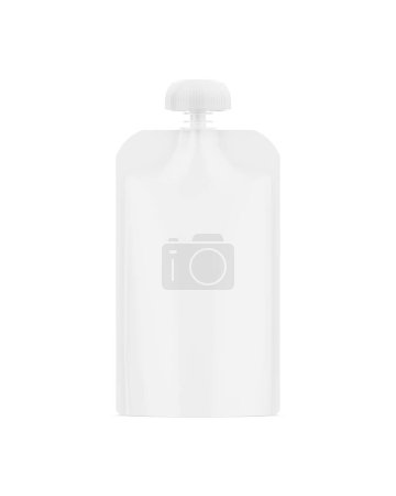 Foto de Una imagen de una mochila blanca aislada sobre un fondo blanco - Imagen libre de derechos