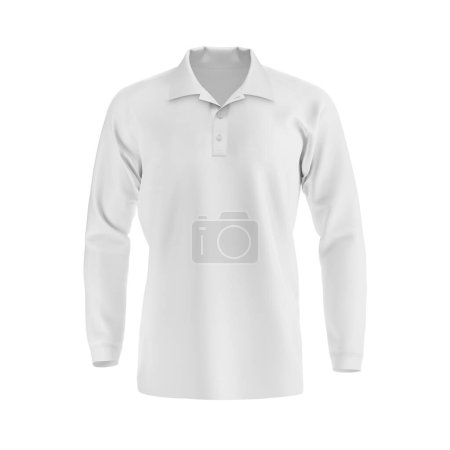 Foto de Una imagen de una camiseta blanca de polo de pesca aislada sobre un fondo blanco - Imagen libre de derechos
