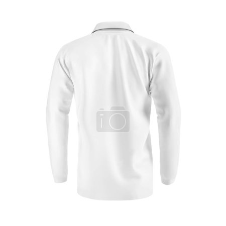 Téléchargez les photos : Une image d'un Polo-T-shirt de pêche blanc isolé sur un fond blanc - en image libre de droit
