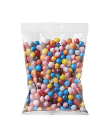 Téléchargez les photos : Une image d'un sac de bonbons isolé sur un fond blanc - en image libre de droit
