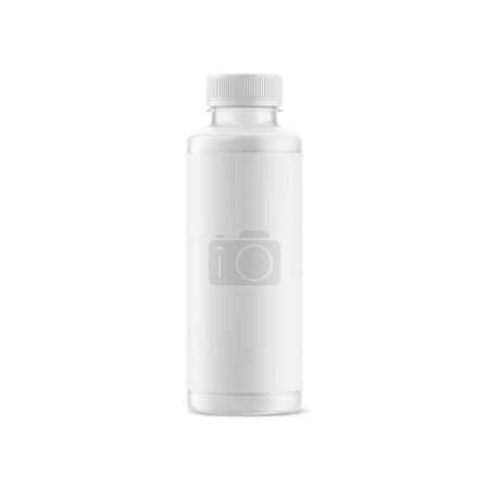 Foto de Una imagen de una botella de jugo blanco aislada sobre un fondo blanco - Imagen libre de derechos