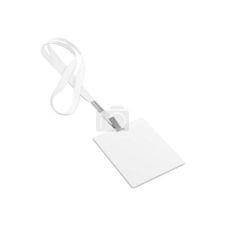 Photo for An image of a White Lanyard isolated on a white background - Royalty Free Image