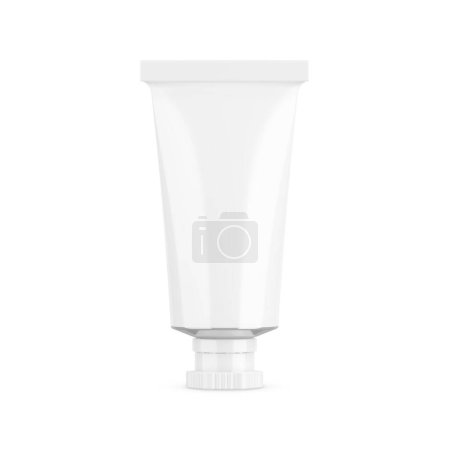 Foto de Una imagen de un tubo cosmético blanco aislado sobre un fondo blanco - Imagen libre de derechos