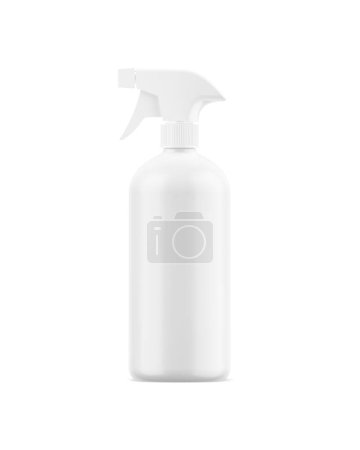 Foto de Una imagen de una botella de spray blanco aislada sobre un fondo blanco - Imagen libre de derechos