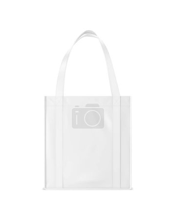 Foto de Una imagen de una mofa blanca de la bolsa de compras aislada sobre un fondo blanco - Imagen libre de derechos