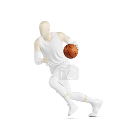 Foto de Una imagen de un uniforme de baloncesto blanco aislado sobre un fondo blanco - Imagen libre de derechos