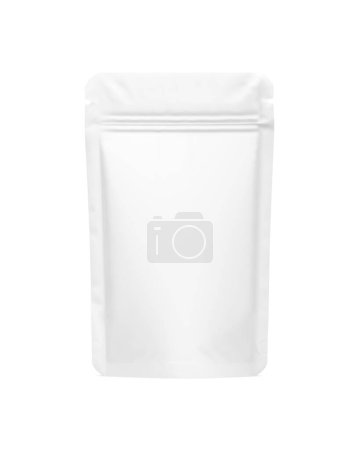 Téléchargez les photos : Une image d'une pochette blanche debout isolée sur un fond blanc - en image libre de droit