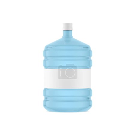 Téléchargez les photos : Une image d'un gallon d'eau en plastique avec étiquette isolée sur un fond blanc - en image libre de droit