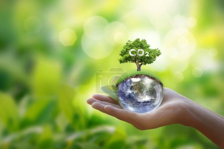 Photo for Renewable energy-based green businesses can limit climate change and global warming. Clean and environmentally friendly environment without carbon dioxide emissions.Reduce CO2 emission concept. - Royalty Free Image