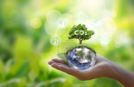 Téléchargez les photos : Les entreprises vertes basées sur les énergies renouvelables peuvent limiter le changement climatique et le réchauffement climatique. Environnement propre et respectueux de l'environnement sans émissions de dioxyde de carbone.. - en image libre de droit