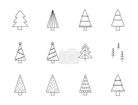 Ilustración de Colección vectorial festivo árbol de Navidad - Imagen libre de derechos