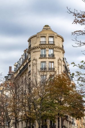 Photo for Paris, ancient buildings avenue Daumesnil, typical facades and windows - Royalty Free Image