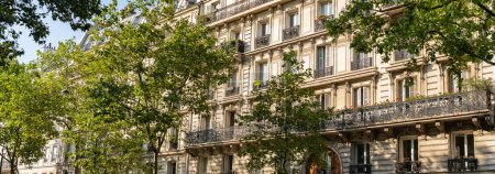 Paris, beautiful building in the 11e district, typical facades