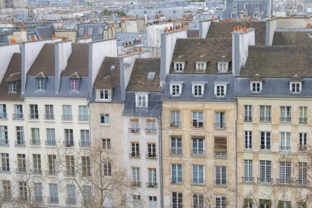 Photo for Paris, typical buildings in the Marais, aerial view from the Pompidou center - Royalty Free Image