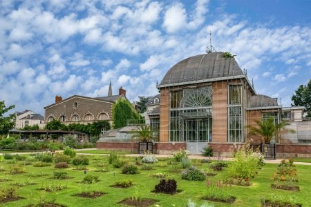 Photo for Nantes in France, greenhouse in the Jardin des Plantes, a garden in the city - Royalty Free Image