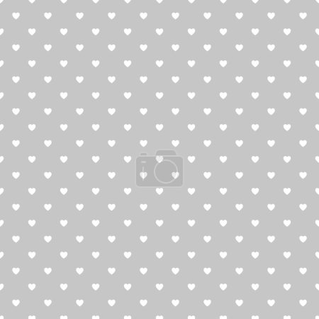 Illustration for White polka dots hearts on grey background - Royalty Free Image